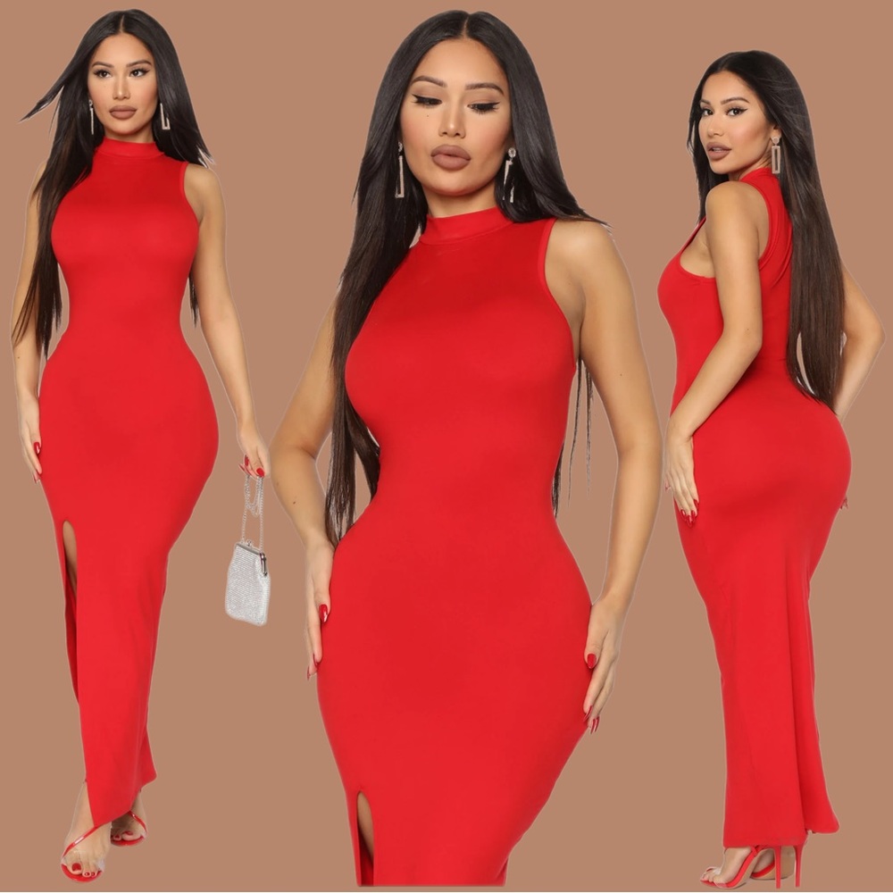 Drinks On Her Maxi Dress - Red